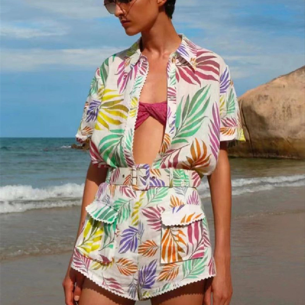 Holly New Beach Casual Short Sleeve Romper
