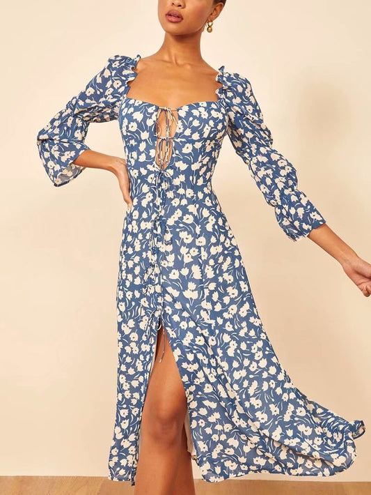 Vintage print maxi dress