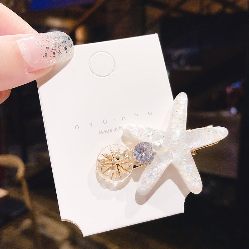 Ocean Shell Starfish Hair Clip