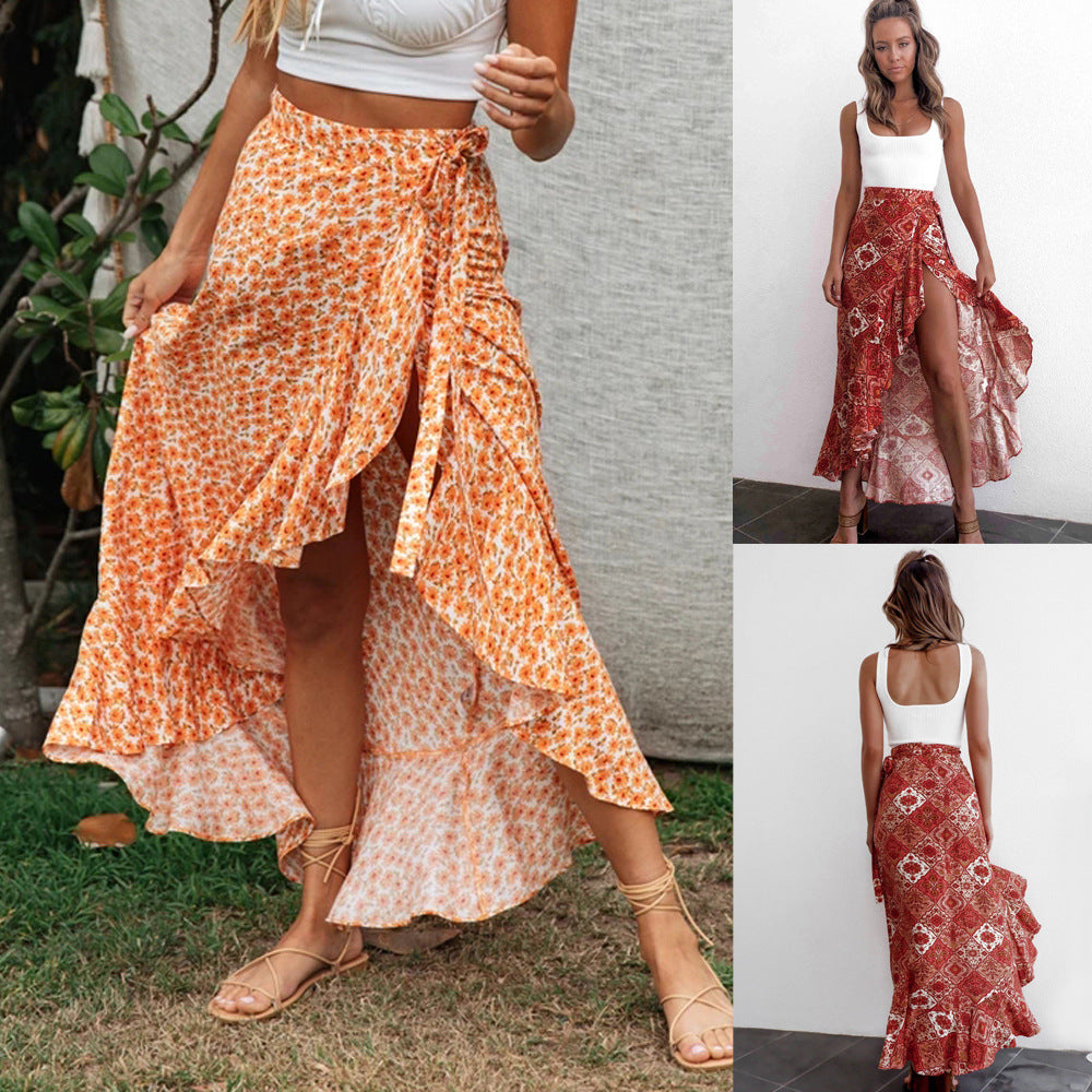 Becka Wrap print skirt. Colour options available