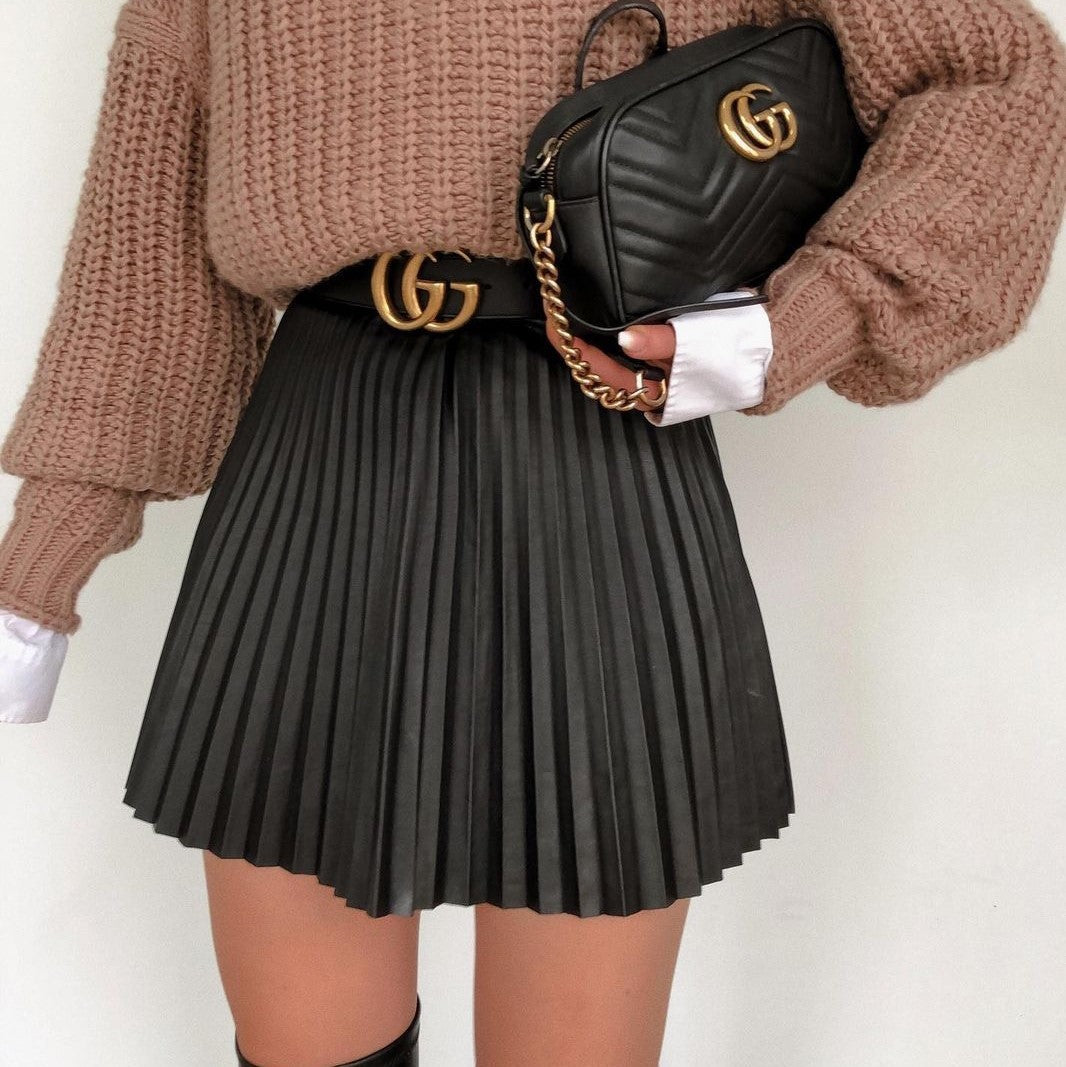 Draped Pleated Skirt