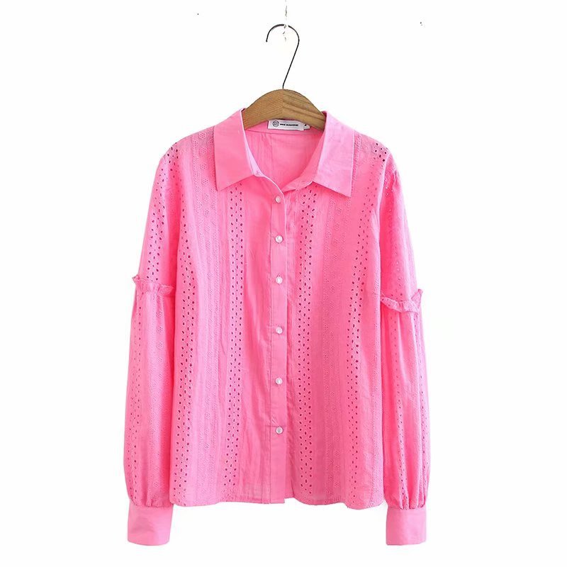 Vintage embroidered shirt in Pink or White