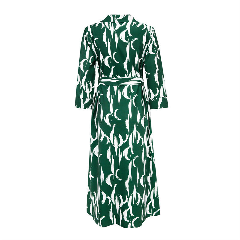Gracie Summer Bohemian Printing Slip Dress. Available in Green & Navy