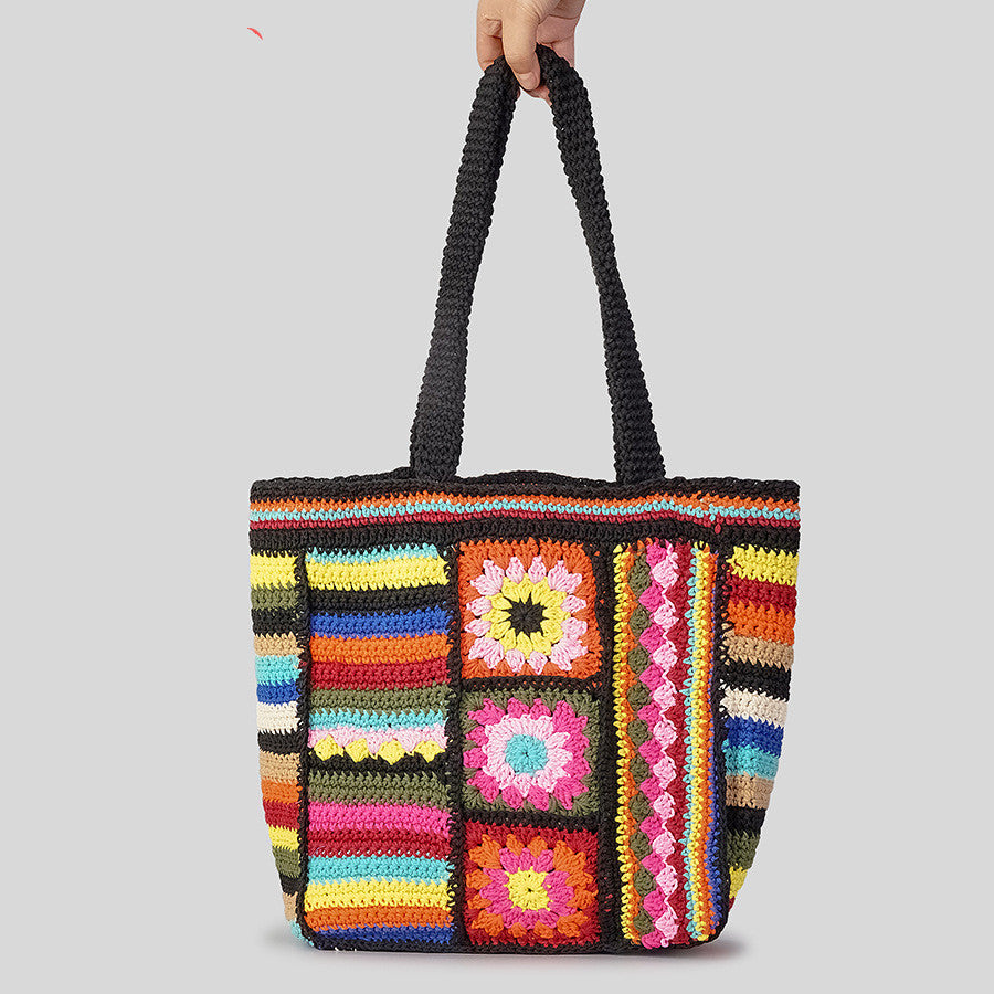 Vintage Floral Crochet Bag
