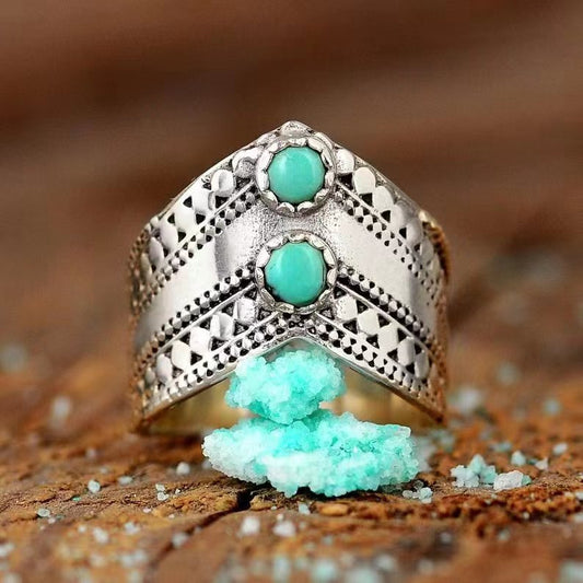 Vintage Bohemian Turquoise Ring